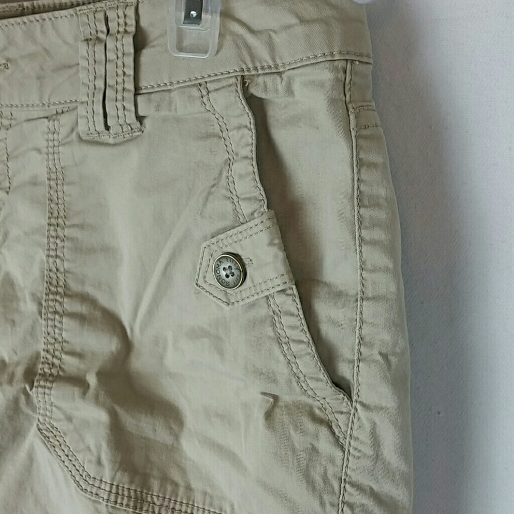 SONOMA l Cargo Khaki Stretch Shorts Mid Rise B2 - Picture 2 of 6